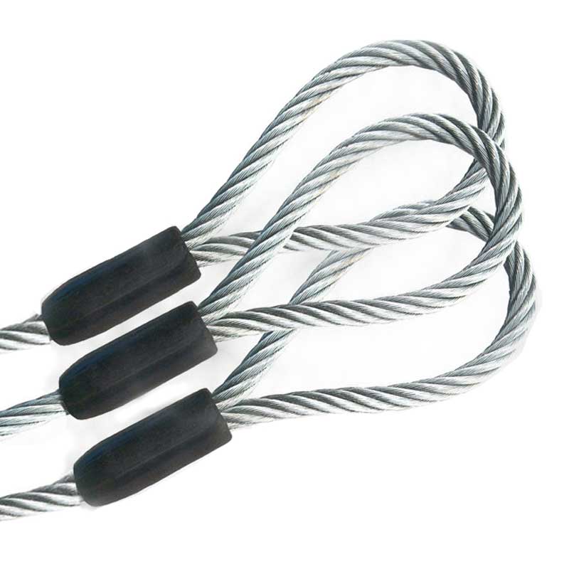 Eslinga de cable con virola de acero prensada